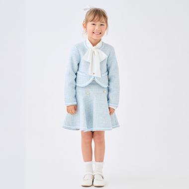 ダブルボタンミックスツイードスカート