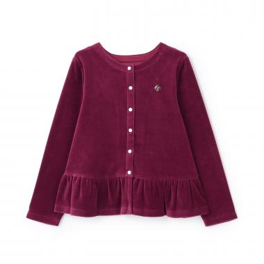 ベロアペプラムカーディガン