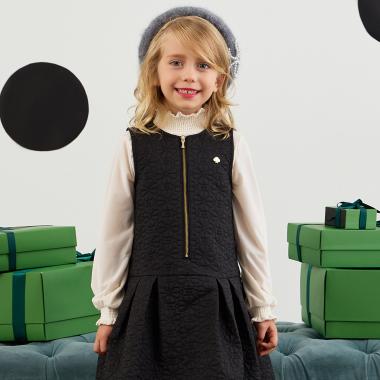 シャーリングスタンドカラーベロアカットソー