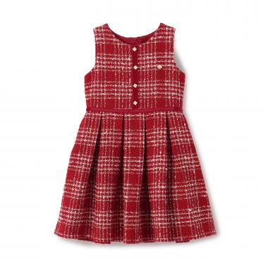 フロントボタンツイードジャンパースカート