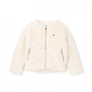 フェイクファーキルトブルゾン