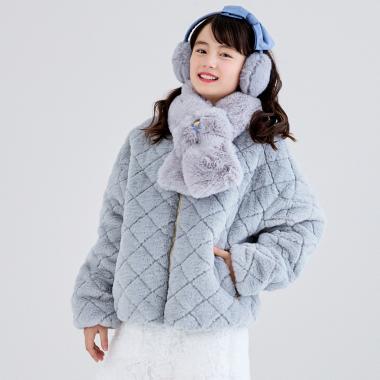 フェイクファーキルトブルゾン