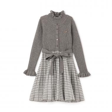 千鳥柄ニットワンピース