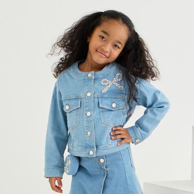 ボウビジューデニムジャケット