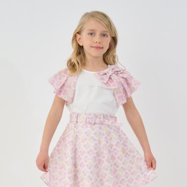 スペードフラワーラッフルスリーブTシャツ