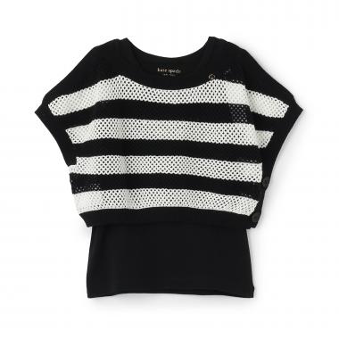 ストライプメッシュニット＆タンクトップセット