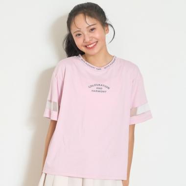 【7days】接触冷感袖シアーTシャツ