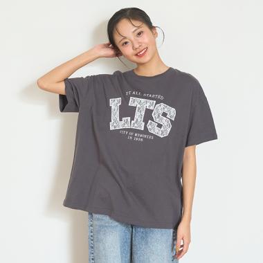 【7days】【接触冷感/ひんやり】レースロゴTシャツ