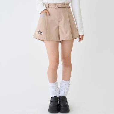 【7days】ベルトつきキュロットパンツ