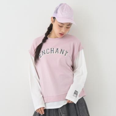 【7days】【吸水速乾／さらさら】ベストレイヤード長袖Tシャツ