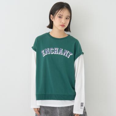 【7days】【吸水速乾／さらさら】ベストレイヤード長袖Tシャツ