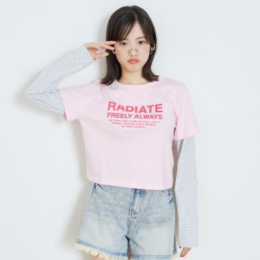 【7days】レイヤード風長袖Tシャツ