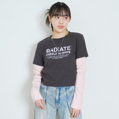 【7days】レイヤード風長袖Tシャツ