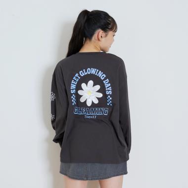 【7days】お花アップリケルーズTシャツ