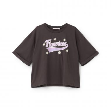 【7days】ロゴ＋お花刺しゅうTシャツ