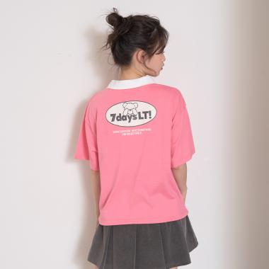 【7days】ハーフジップ半袖Tシャツ