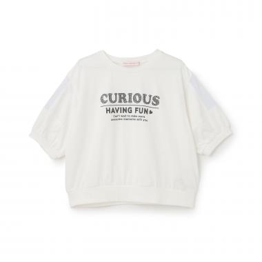 【7days】袖シアーガーリー5分袖Tシャツ