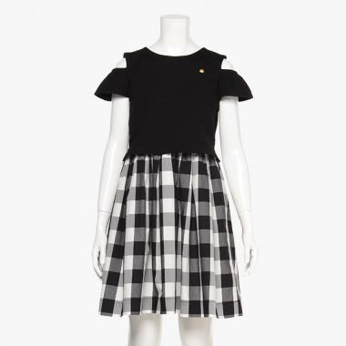 【リピート】【直営店で取り扱い無し】ガールズ ギンガムミックスメディアドレス