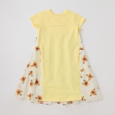 【リピート】【直営店で取り扱い無し】ガールズ サンフラワードッキングワンピース