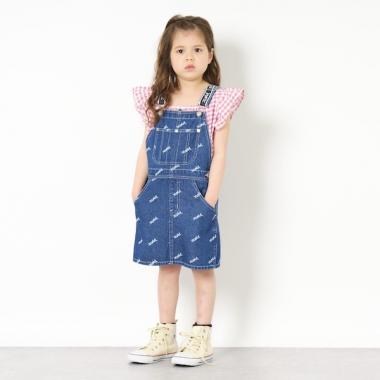 ロゴ総柄サロペットスカート