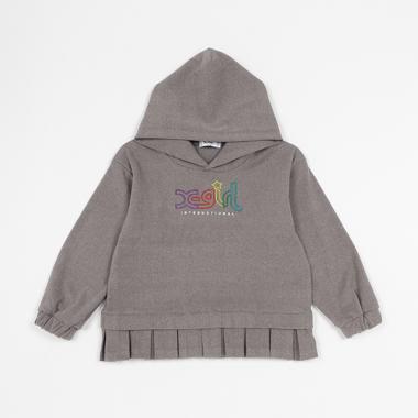 裾プリーツパーカ