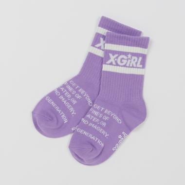 スランテッドロゴラインクルーソックス