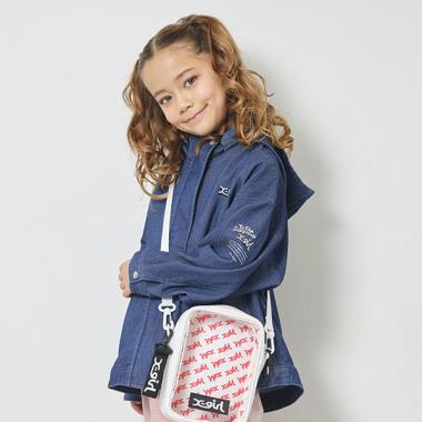 メッシュデニムフードつきブルゾン