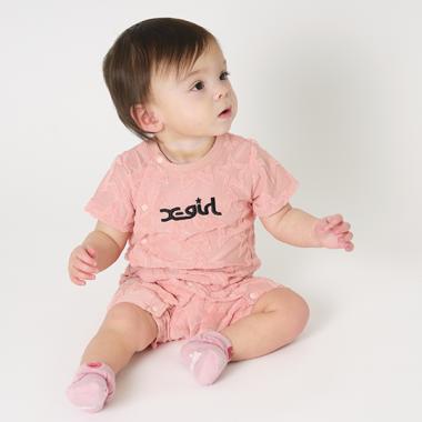 星柄パイルジャガードロンパース