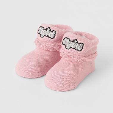 ロゴ刺しゅう折り返しベビーソックス