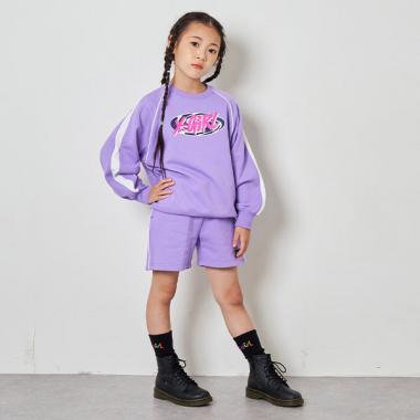 パイピング&ロゴトレーナー+ショートパンツセット