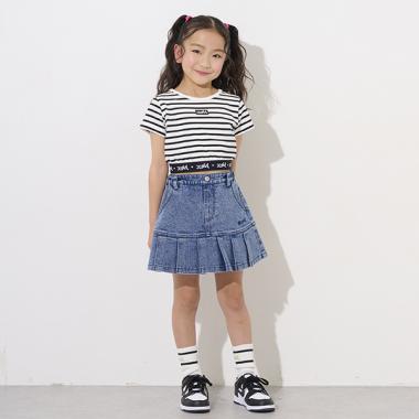 ハートポケットデニムプリーツスカート