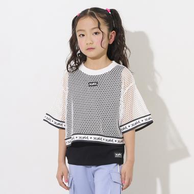 【TBSドラマ フェイクマミー 着用アイテム】メッシュ半袖Tシャツ&タンクトップセット