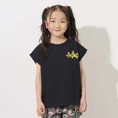 スケボーガールバックプリント半袖Tシャツ