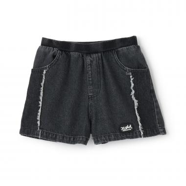 【TBSドラマ フェイクマミー 着用アイテム】サイドラインバックロゴデニムショートパンツ