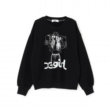 【TBSドラマ フェイクマミー 着用アイテム】スケボーガールオーロラプリントトレーナー