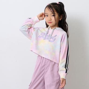 肩ラインロゴプリントパーカー