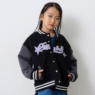 ロゴ刺しゅうダンボールニットスタジャン