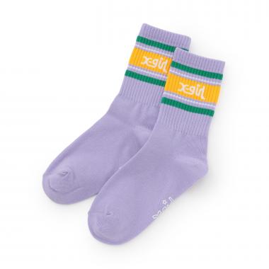 ラインロゴリブクルーソックス