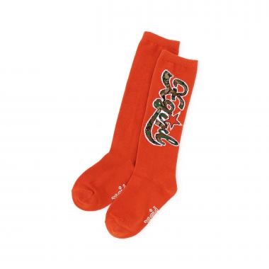 総柄ロゴハイソックス