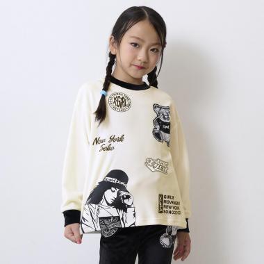 MIX モチーフ起毛長袖トップス