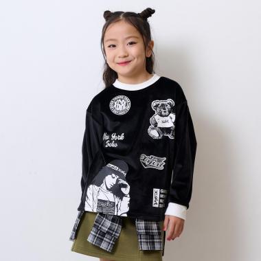 MIX モチーフ起毛長袖トップス