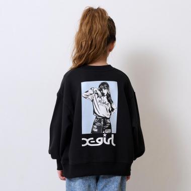 ガールイラストバックプリント トレーナー