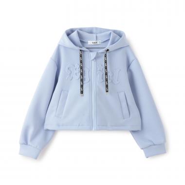 エンボスロゴダンボールショートジップパーカー