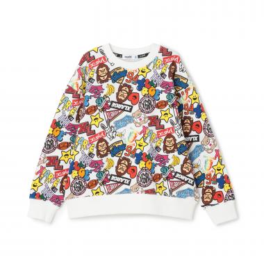 キラッキー&ファニーゴリラ ミックスロゴトレーナー