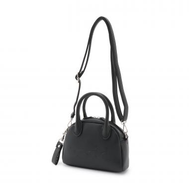 ロゴ型押し合皮ショルダーバッグ