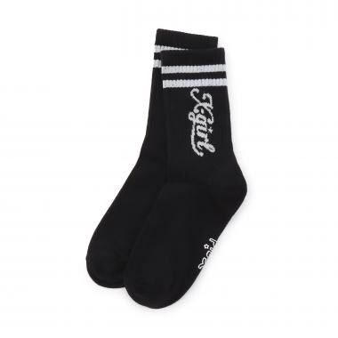 ラメラインロゴリブクルーソックス