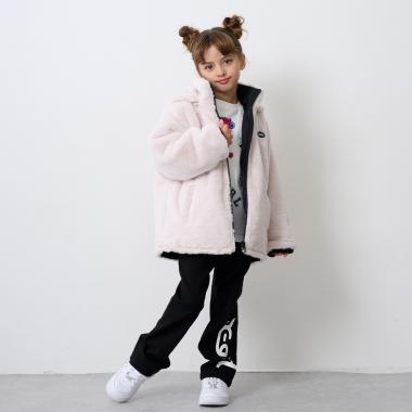 リバーシブルボアフードブルゾン