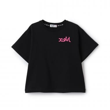 キラッキー+メッセージロゴ バックプリント半袖Tシャツ