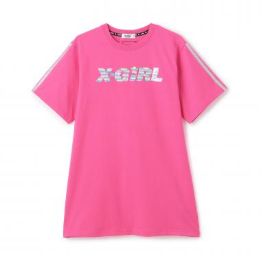 スパンコール刺しゅう 半袖Tワンピース