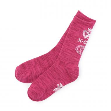 バックロゴ クルーメランジソックス